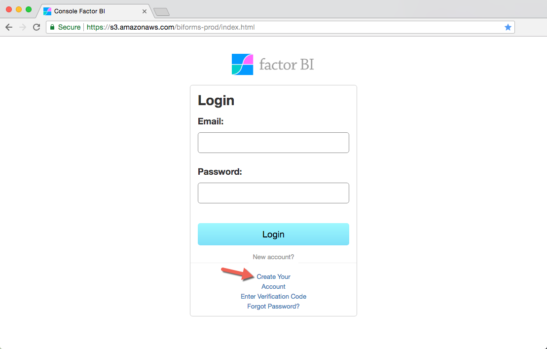 Factor BI Console Login